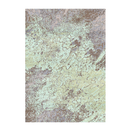 Handloom Modern Rug // Seafoam + Brown