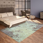 Handloom Modern Rug // Seafoam + Brown