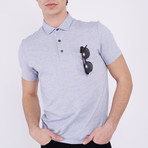 Polo T-Shirt // White + Navy + Blue (M)