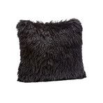 Limited Edition Faux Fur Pillow // Black Llama (18"L x 18"W)