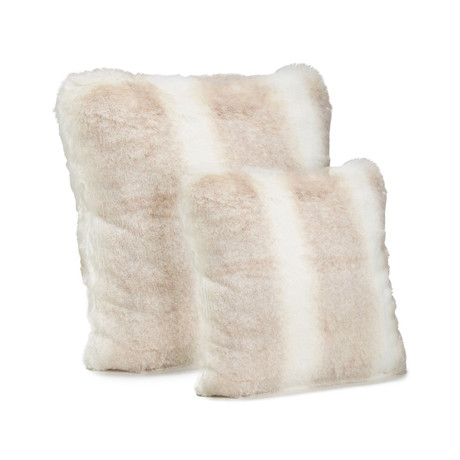 Couture Faux Fur Pillow // Iced Mink (18"L x 18"W)