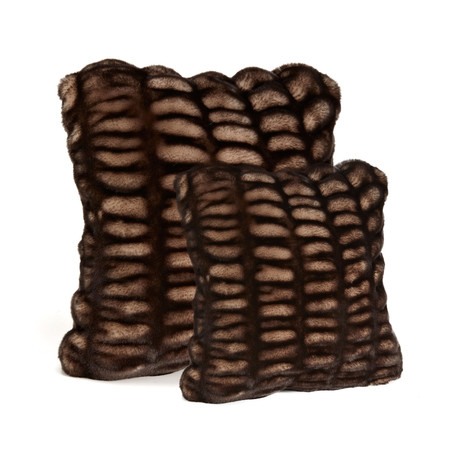 Couture Faux Fur Pillow // Shadow Mink (18"L x 18"W)