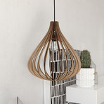 Coral Modern Wood Light Pendant