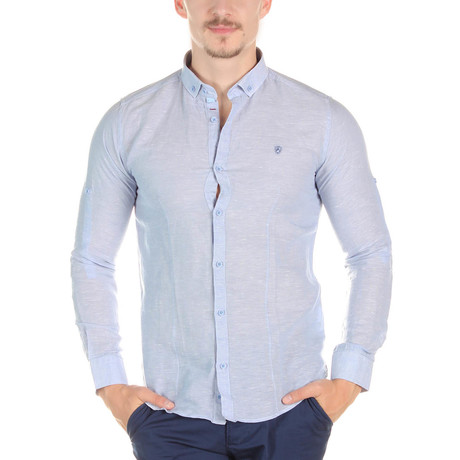 Jax Button-Up Shirt // Blue (XS)