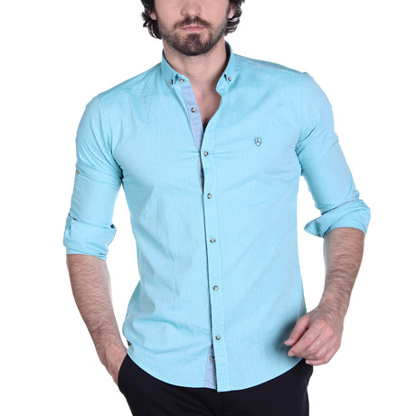 Zander Button-Up Shirt // Teal (XS)