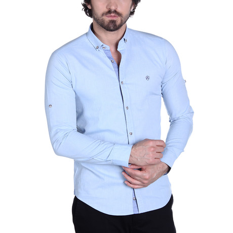 Zander Button-Up Shirt // Ice Blue (XS)