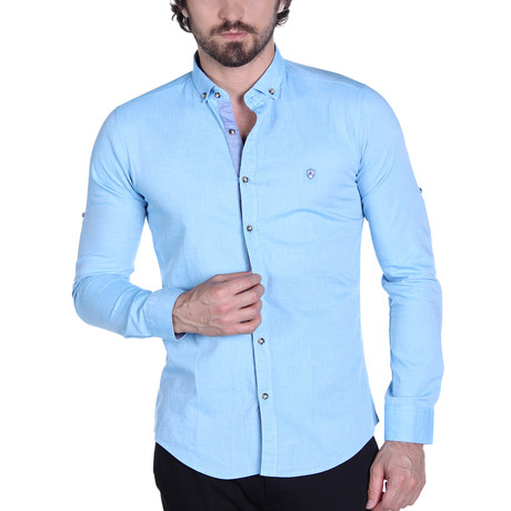 Zander Button-Up Shirt // Turquoise (XS)