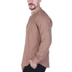 Zane Button-Up Shirt // Brown (S)
