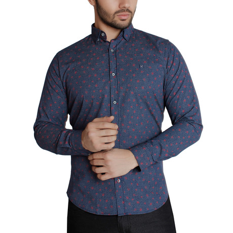 Orion Button-Up Shirt // Navy Blue (XS)