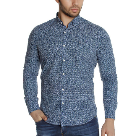 Kace Button-Up Shirt // Navy Blue (XS)