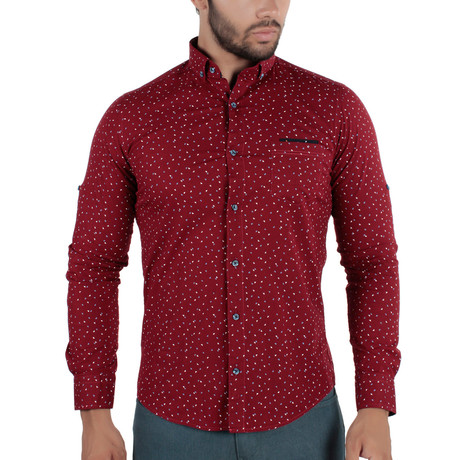Axel Button-Up Shirt // Bordeaux (L)