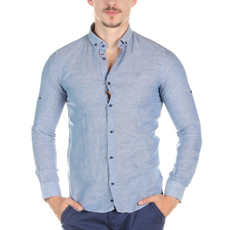 Jax Button-Up Shirt // Dark Blue (XL)