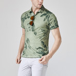 Printed Polo Shirt // Olive (L)