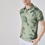 Printed Polo Shirt // Olive (L)