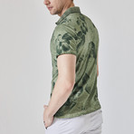Printed Polo Shirt // Olive (L)