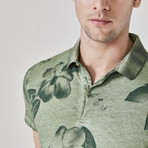 Printed Polo Shirt // Olive (L)