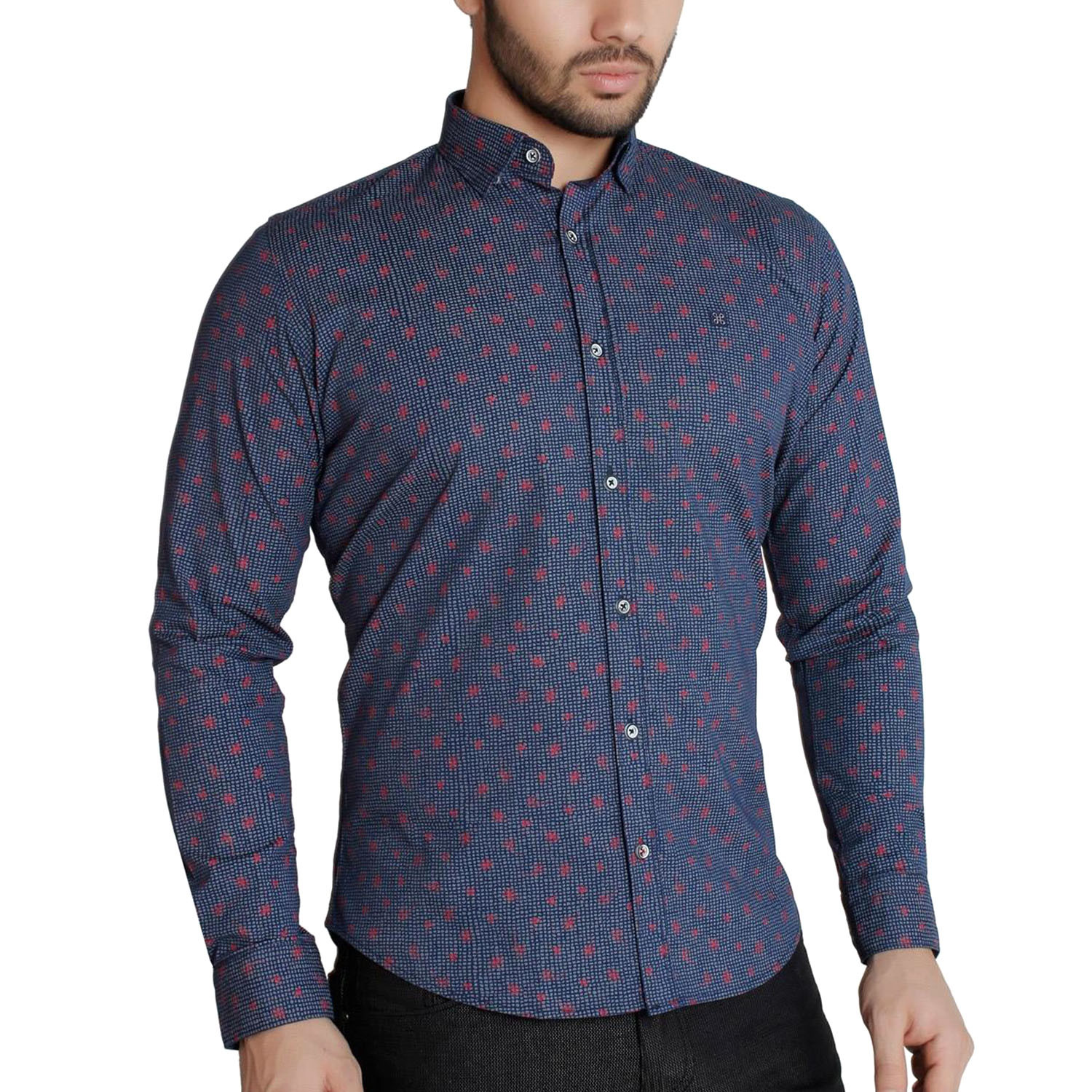 Orion Button Up Shirt Navy Blue Xs Brango Touch Of Modern 