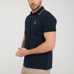 Radius Polo Shirt // Navy + Light Green (XL)
