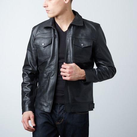 Diran Classic Leather Jacket // Black (XS)