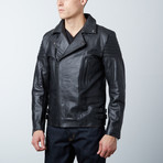 Naltar Biker Leather Jacket // Black (XL)