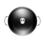 Toughened Nonstick Shallow Braiser with Glass Lid (2.5 qt)