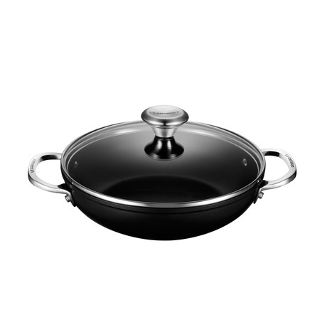 Toughened Nonstick Shallow Braiser with Glass Lid (4 qt)