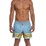 Fresh Swim Trunks // Blue + Multi (S)