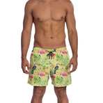 Tropical Swim Trunks // Green + Multi (S)