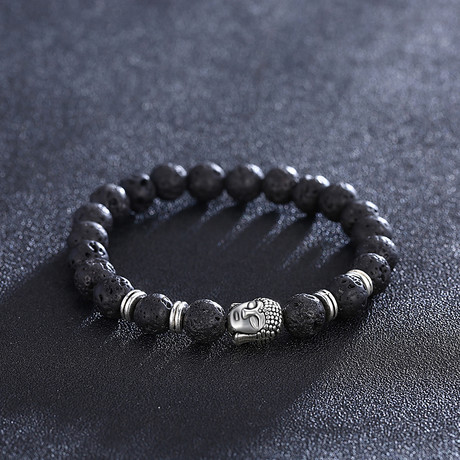 Chakra Buddha Bracelet // Silver
