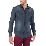 Spike Denim Shirt // Brown (S)