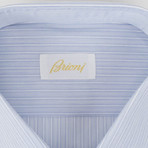 Striped Cotton Slim Fit Dress Shirt // Blue (15R)