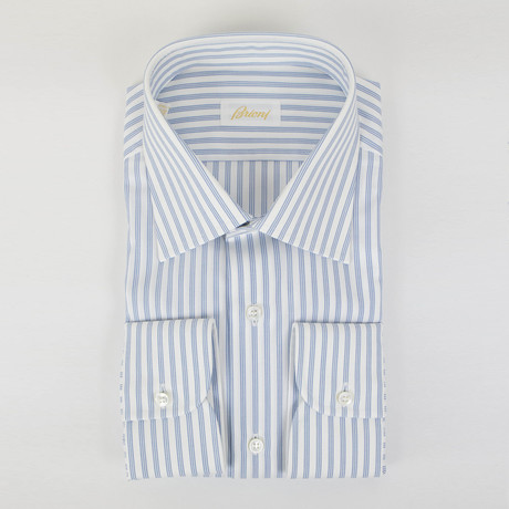 Striped Cotton Classic Fit Dress Shirt // Blue (US: 15R)