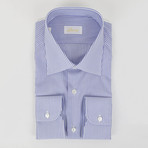 Candy Striped Cotton Slim Fit Dress Shirt // Blue (US: 15R)
