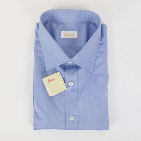 Cotton Slim Fit Dress Shirt // Blue (15R)