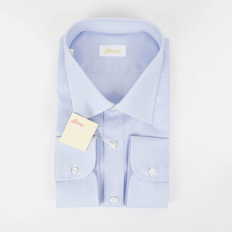 Solid Cotton Slim Fit Dress Shirt // Blue (15R)