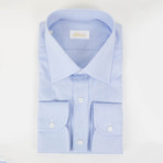 Solid Cotton Slim Fit Dress Shirt // Light Blue (US: 15R)