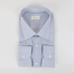 Pin Striped Cotton Slim Fit Dress Shirt // Blue (US: 15R)