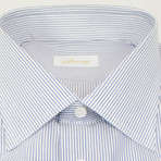 Pin Striped Cotton Slim Fit Dress Shirt // Blue (US: 15R)