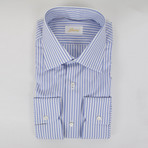 Shadow Striped Cotton Slim Fit Dress Shirt // Blue (US: 15R)