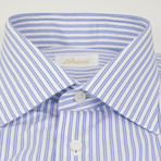 Shadow Striped Cotton Slim Fit Dress Shirt // Blue (US: 15R)