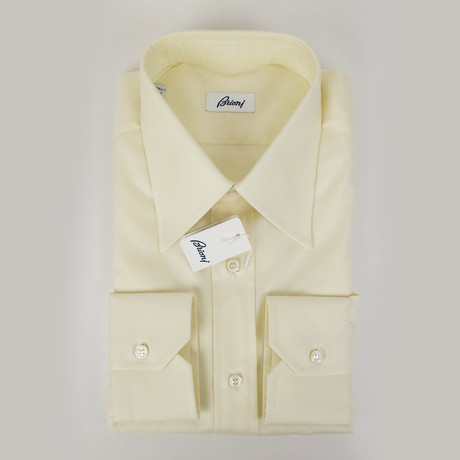 Cotton Slim Fit Dress Shirt // Yellow (15R)