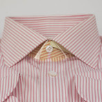 Shadow Striped Cotton Slim Fit Dress Shirt // Pink (15R)