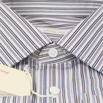Shadow Striped Cotton Slim Fit Dress Shirt // Gray (15R)
