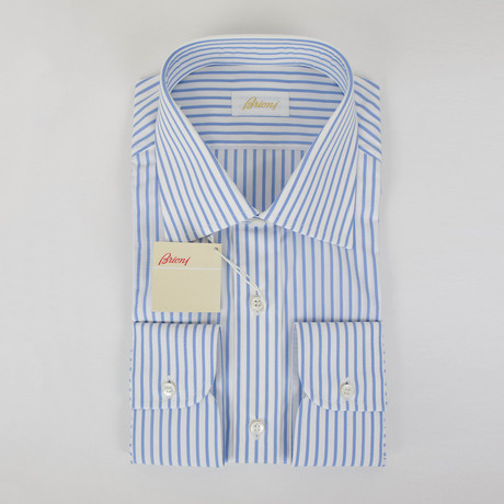 Weston Striped Cotton Slim Fit Dress Shirt // Blue (US: 15R)