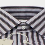 Charlie Striped Cotton Slim Fit Dress Shirt // Gray (US: 17R)