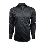 Semi Fitted Hand-Dyed Button Down Shirt // Classic Black (XL)