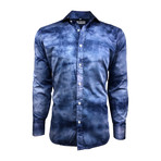 Semi Fitted Hand-Dyed Button Down Shirt // Denim Wash (2XL)