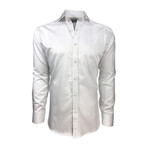 Semi Fitted Hand-Dyed Button Down Shirt // Classic White (M)