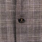 Checkered Wool Blend Unstructured Sport Coat // Brown (Euro: 44)