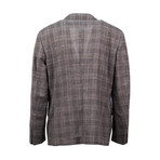 Checkered Wool Blend Unstructured Sport Coat // Brown (Euro: 52)